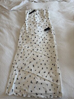 NWT Lulus White Dress with Black Floral Print